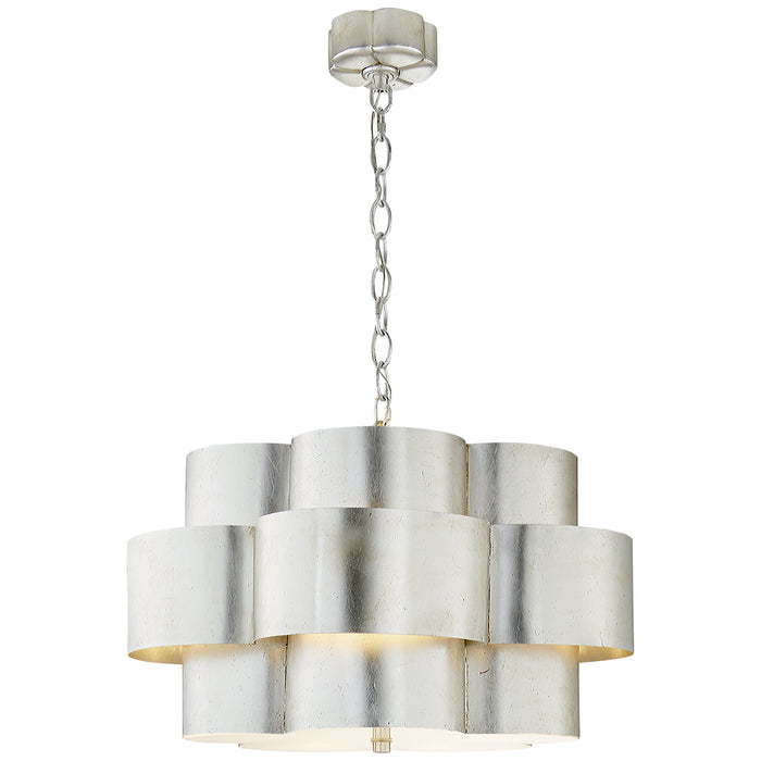 Visual Comfort Signature ARN 5306BSL Five Light Pendant, Burnished Silver Leaf