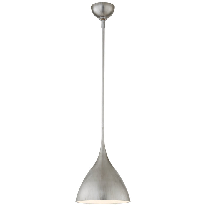 Visual Comfort Signature ARN 5350BSL One Light Pendant, Burnished Silver Leaf