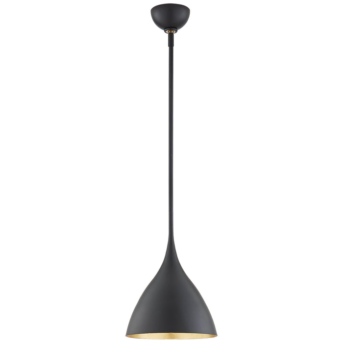 Visual Comfort Signature ARN 5350MBK One Light Pendant, Matte Black