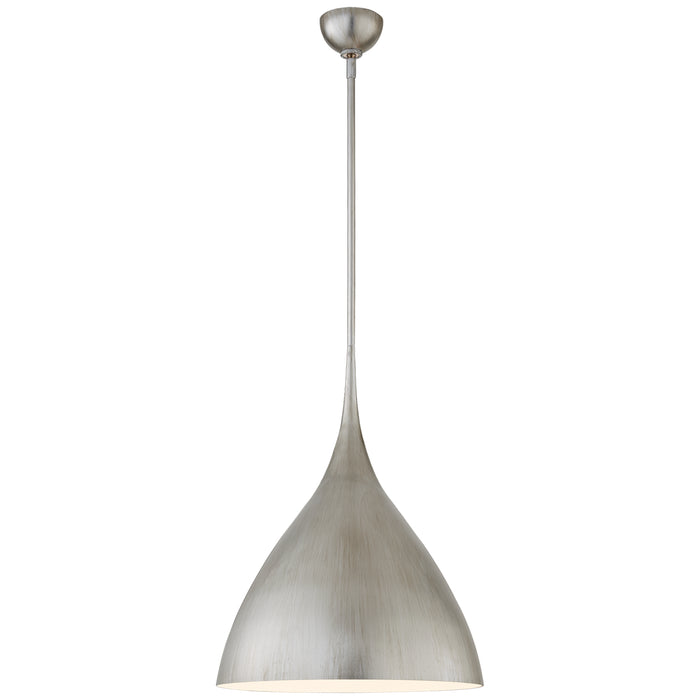 Visual Comfort Signature ARN 5351BSL One Light Pendant, Burnished Silver Leaf