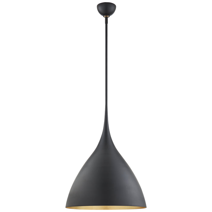 Visual Comfort Signature ARN 5351MBK One Light Pendant, Matte Black
