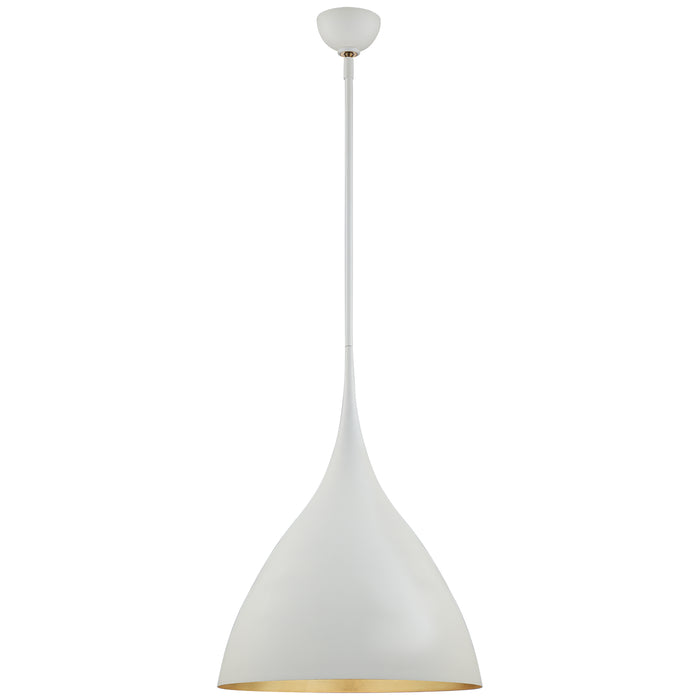 Visual Comfort Signature ARN 5351PW One Light Pendant, Plaster White