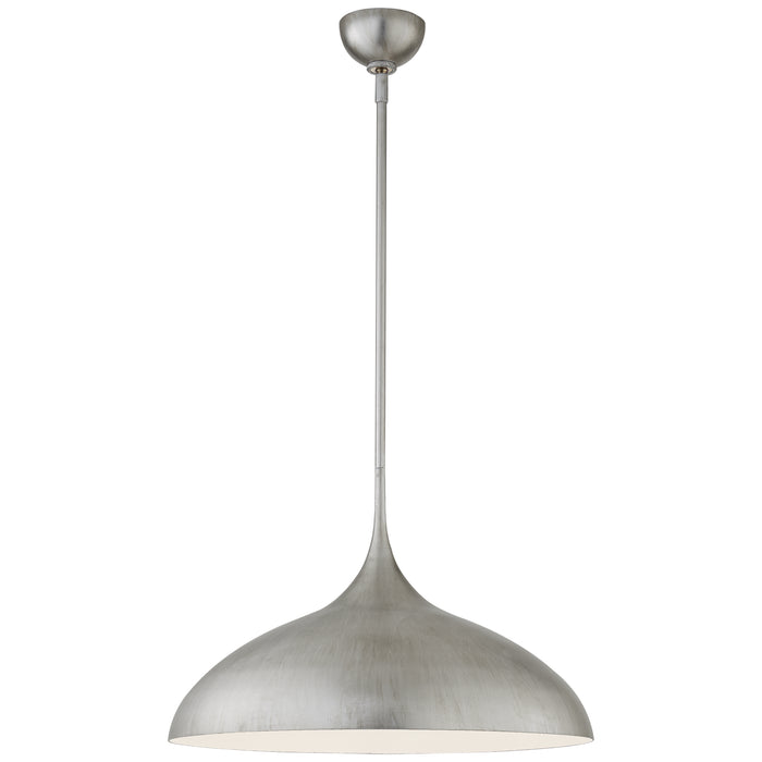 Visual Comfort Signature ARN 5352BSL One Light Pendant, Burnished Silver Leaf