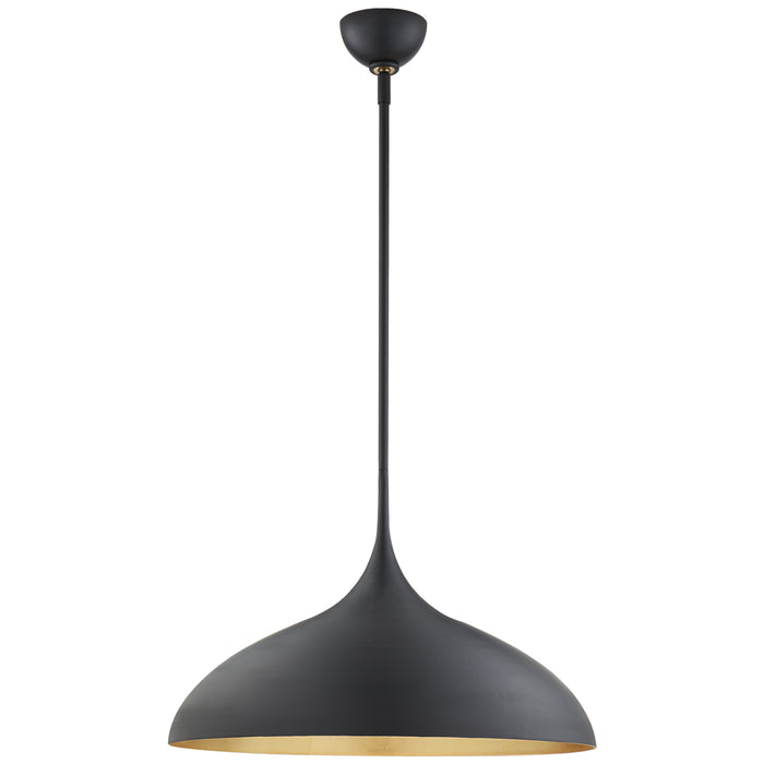 Visual Comfort Signature ARN 5352MBK One Light Pendant, Matte Black