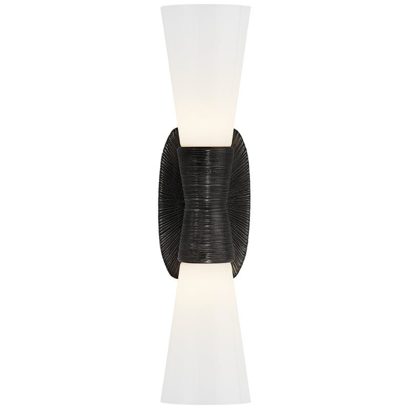 Visual Comfort Signature KW 2047AI-WG Two Light Bath Sconce, Aged Iron