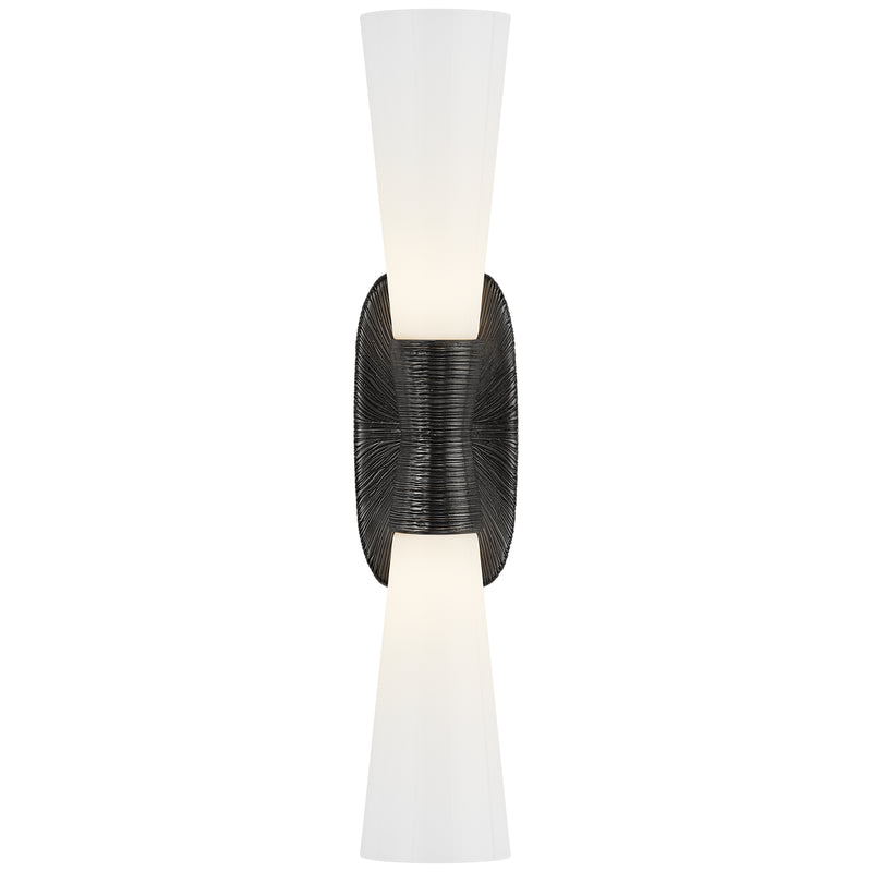 Visual Comfort Signature KW 2048AI-WG Two Light Bath Sconce, Aged Iron