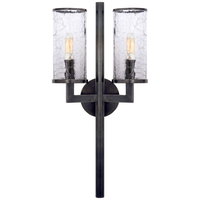 Visual Comfort Signature KW 2201BZ-CRG Two Light Wall Sconce, Bronze