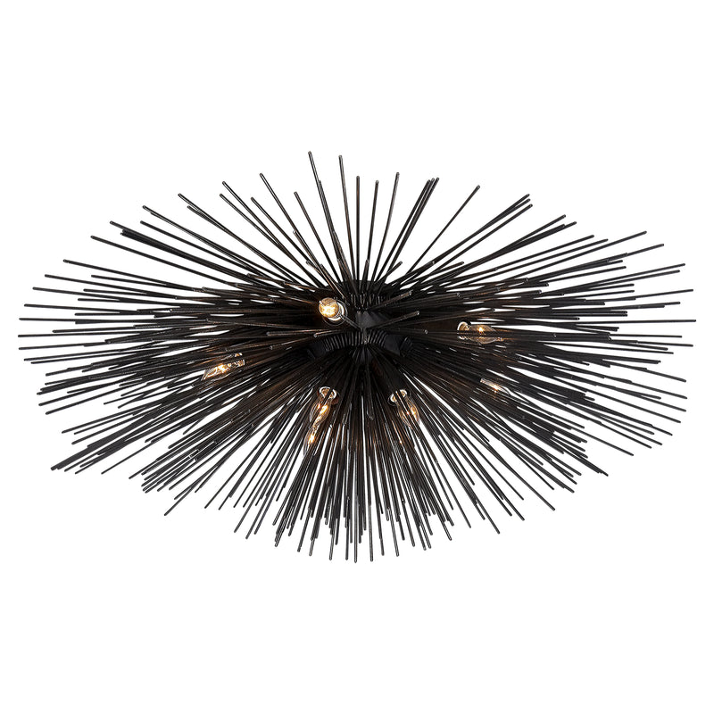 Visual Comfort Signature KW 4070AI Ten Light Flush Mount, Aged Iron