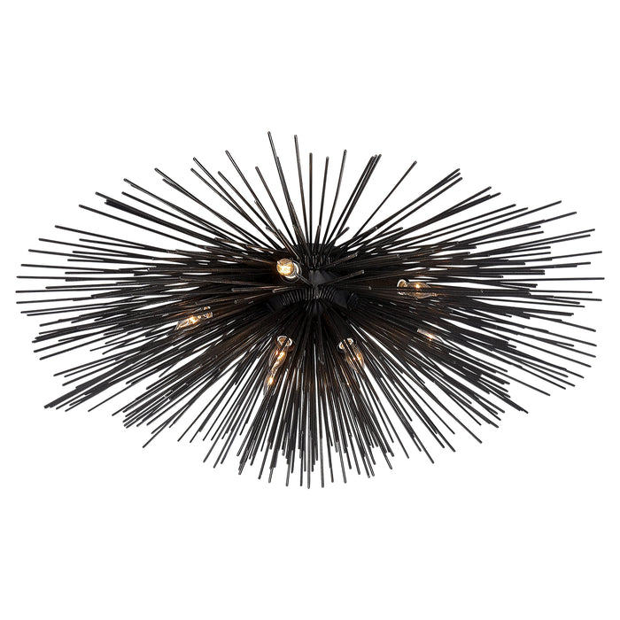 Visual Comfort Signature KW 4070AI Ten Light Flush Mount, Aged Iron