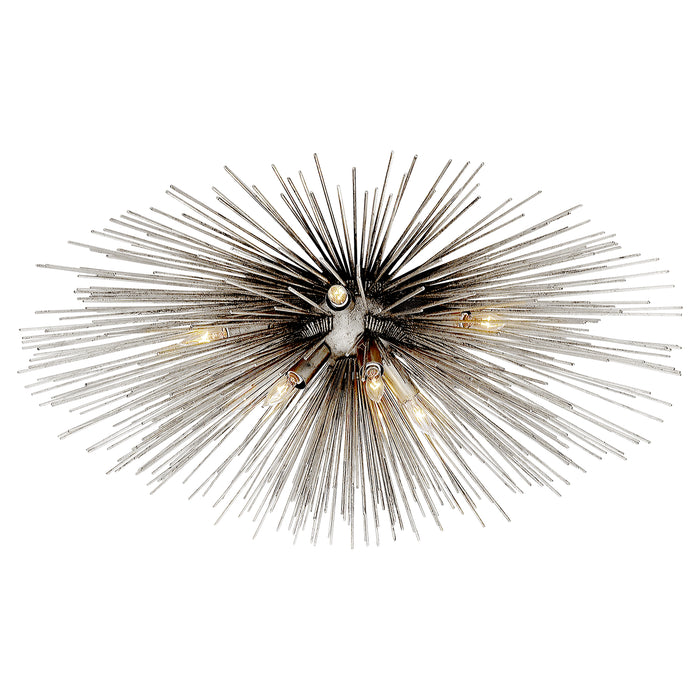 Visual Comfort Signature KW 4070BSL Ten Light Flush Mount, Burnished Silver Leaf