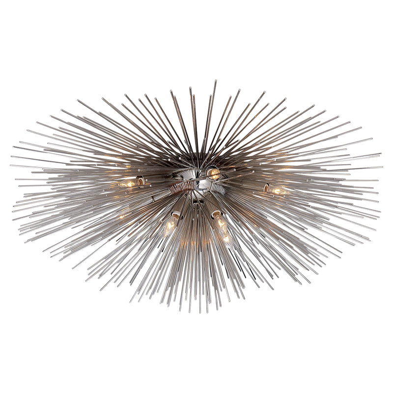 Visual Comfort Signature KW 4070PN Ten Light Flush Mount, Polished Nickel