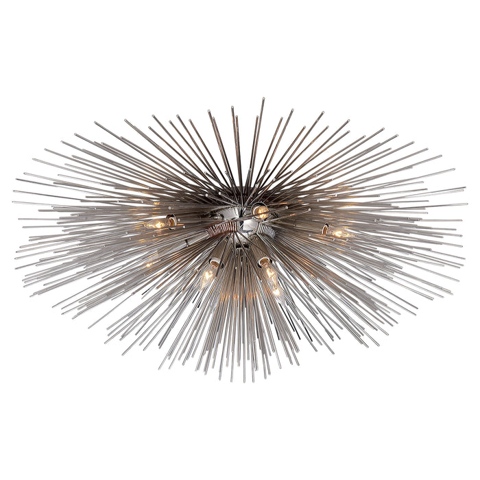 Visual Comfort Signature KW 4070PN Ten Light Flush Mount, Polished Nickel