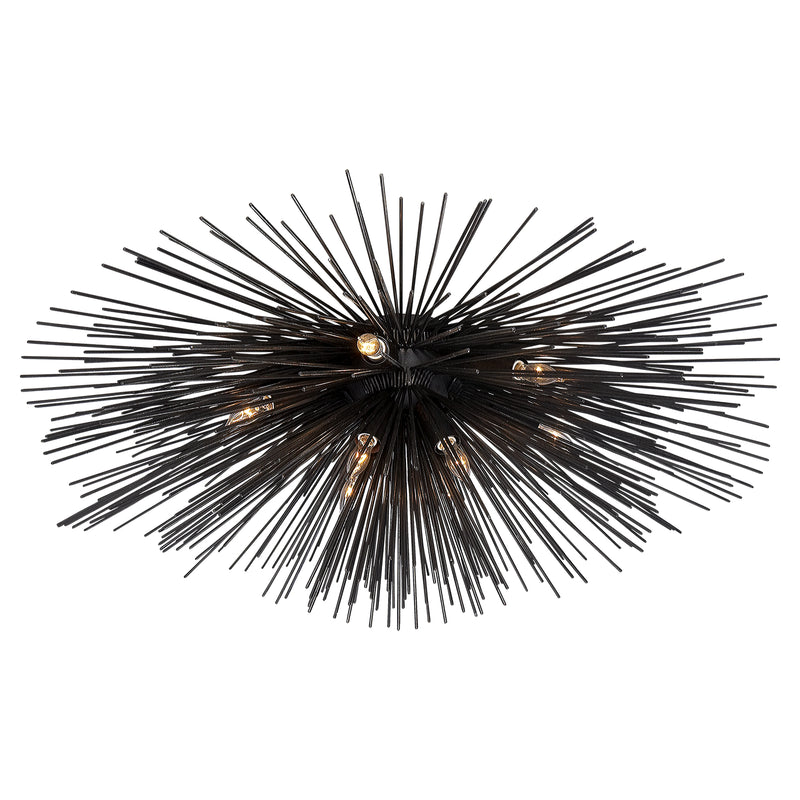 Visual Comfort Signature KW 4071AI Ten Light Flush Mount, Aged Iron