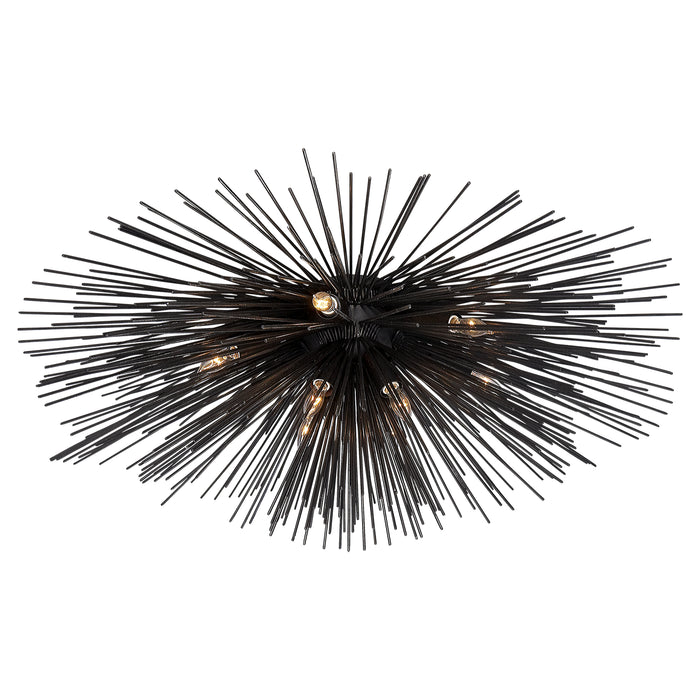 Visual Comfort Signature KW 4071AI Ten Light Flush Mount, Aged Iron