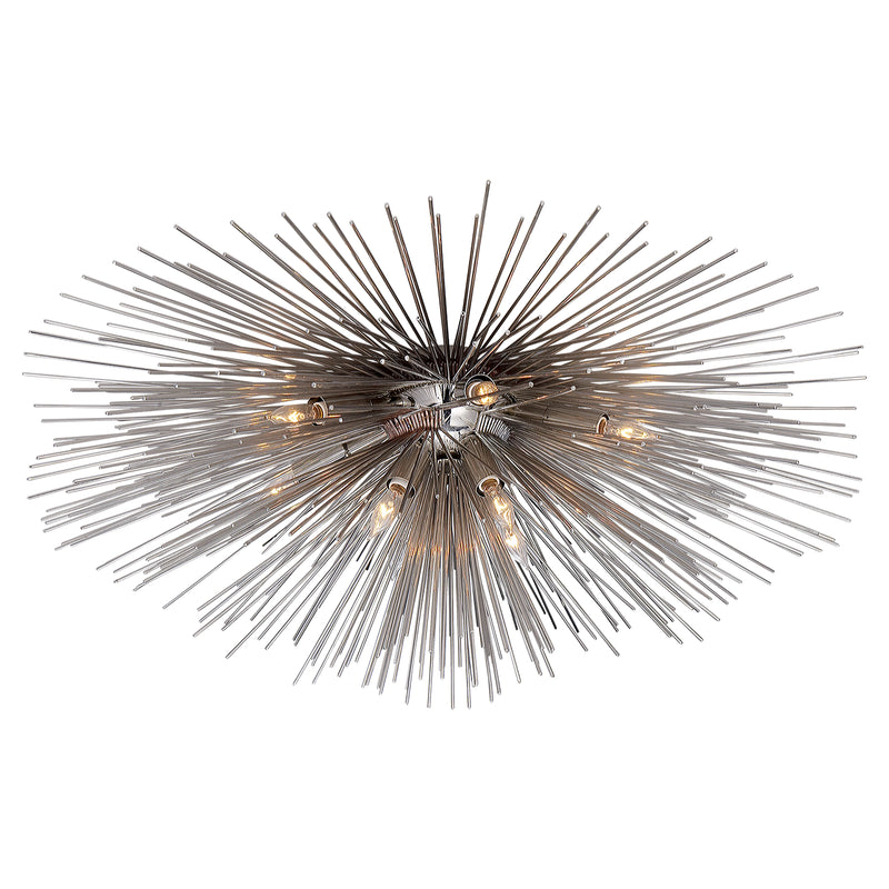 Visual Comfort Signature KW 4071PN Ten Light Flush Mount, Polished Nickel