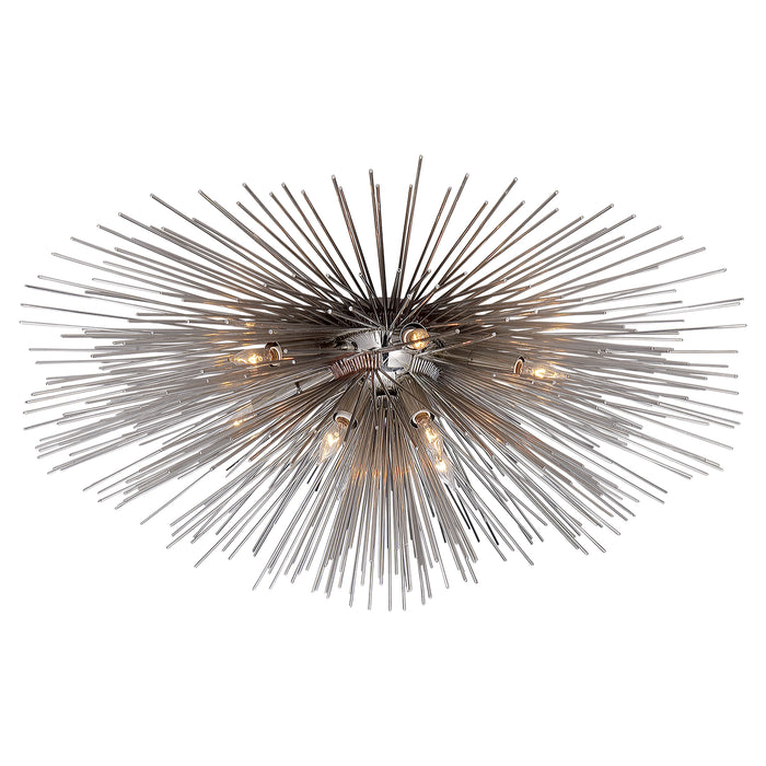 Visual Comfort Signature KW 4071PN Ten Light Flush Mount, Polished Nickel