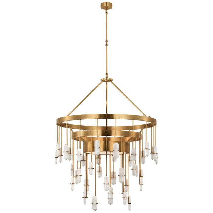 Visual Comfort Signature KW 5012AB-Q Six Light Chandelier, Antique-Burnished Brass