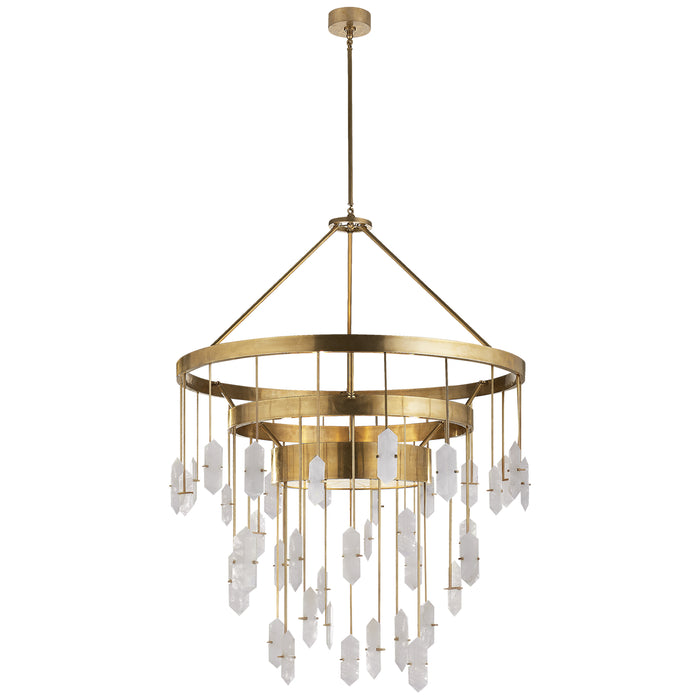 Visual Comfort Signature KW 5012AB-Q Six Light Chandelier, Antique-Burnished Brass
