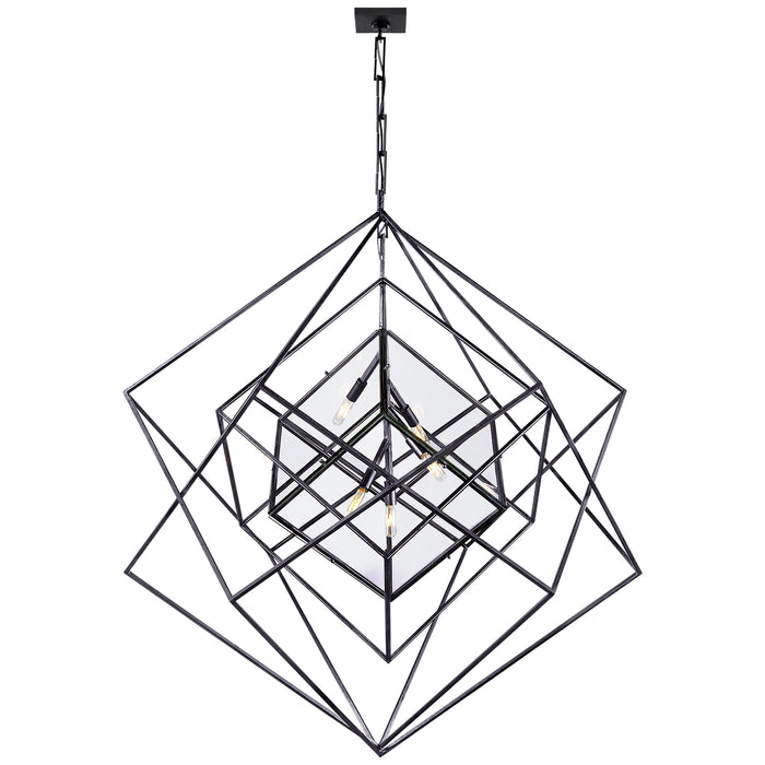 Visual Comfort Signature KW 5022AI-CG Five Light Chandelier, Aged Iron