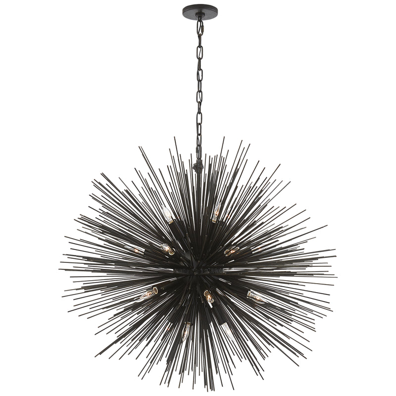 Visual Comfort Signature KW 5072AI 20 Light Chandelier, Aged Iron