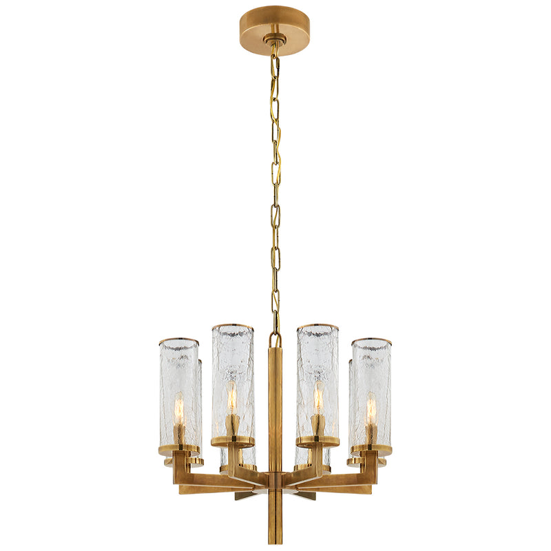Visual Comfort Signature KW 5200AB-CRG Eight Light Chandelier, Antique-Burnished Brass