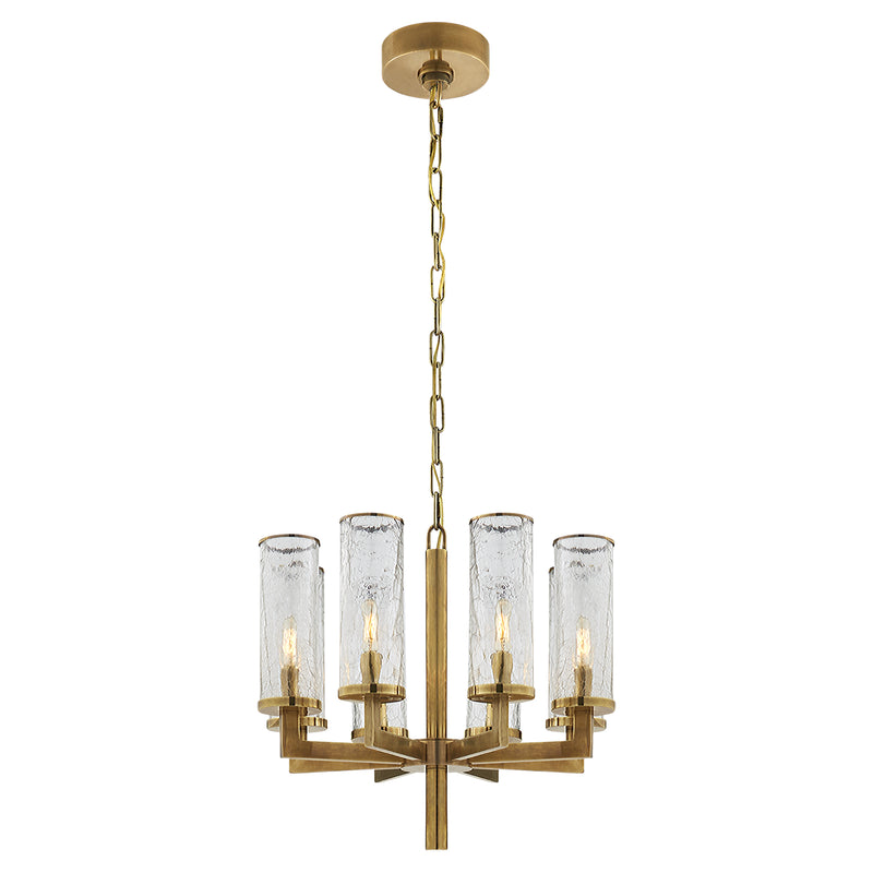 Visual Comfort Signature KW 5200AB-CRG Eight Light Chandelier, Antique-Burnished Brass