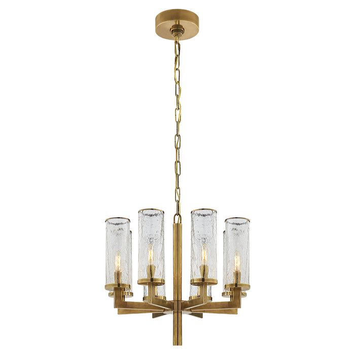 Visual Comfort Signature KW 5200AB-CRG Eight Light Chandelier, Antique-Burnished Brass