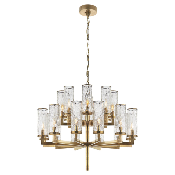 Visual Comfort Signature KW 5201AB-CRG 20 Light Chandelier, Antique-Burnished Brass