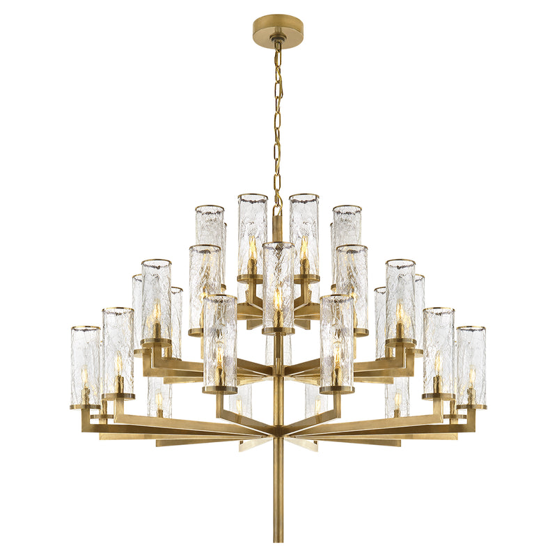 Visual Comfort Signature KW 5202AB-CRG 32 Light Chandelier, Antique-Burnished Brass