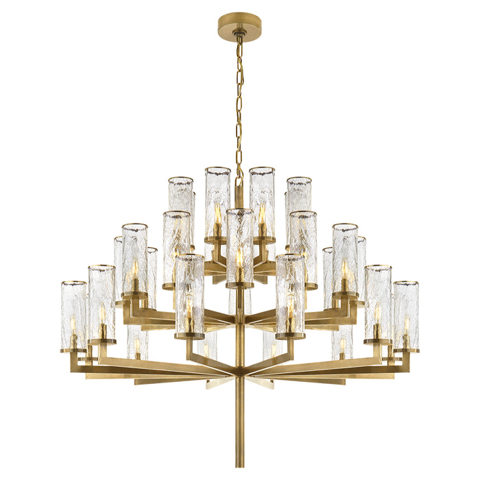 Visual Comfort Signature KW 5202AB-CRG 32 Light Chandelier, Antique-Burnished Brass
