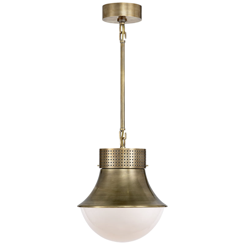 Visual Comfort Signature KW 5221AB-WG One Light Pendant, Antique-Burnished Brass