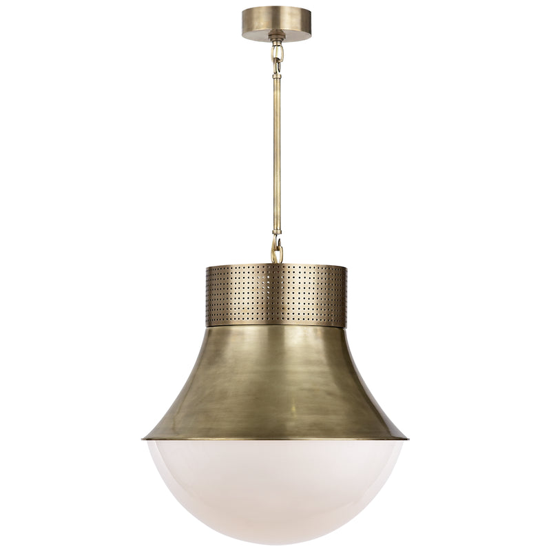 Visual Comfort Signature KW 5223AB-WG One Light Pendant, Antique-Burnished Brass