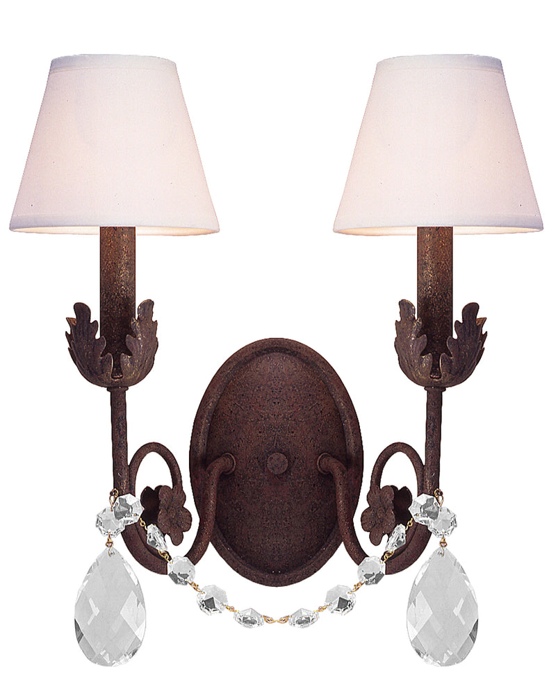 Meyda Tiffany 117352 Two Light Wall Sconce, Rusty Nail