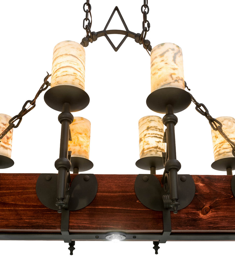Meyda Tiffany 167878 15 Light Oblong Chandelier, Wrought Iron