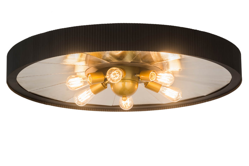 Meyda Tiffany 168370 Six Light Flushmount, Costello Black