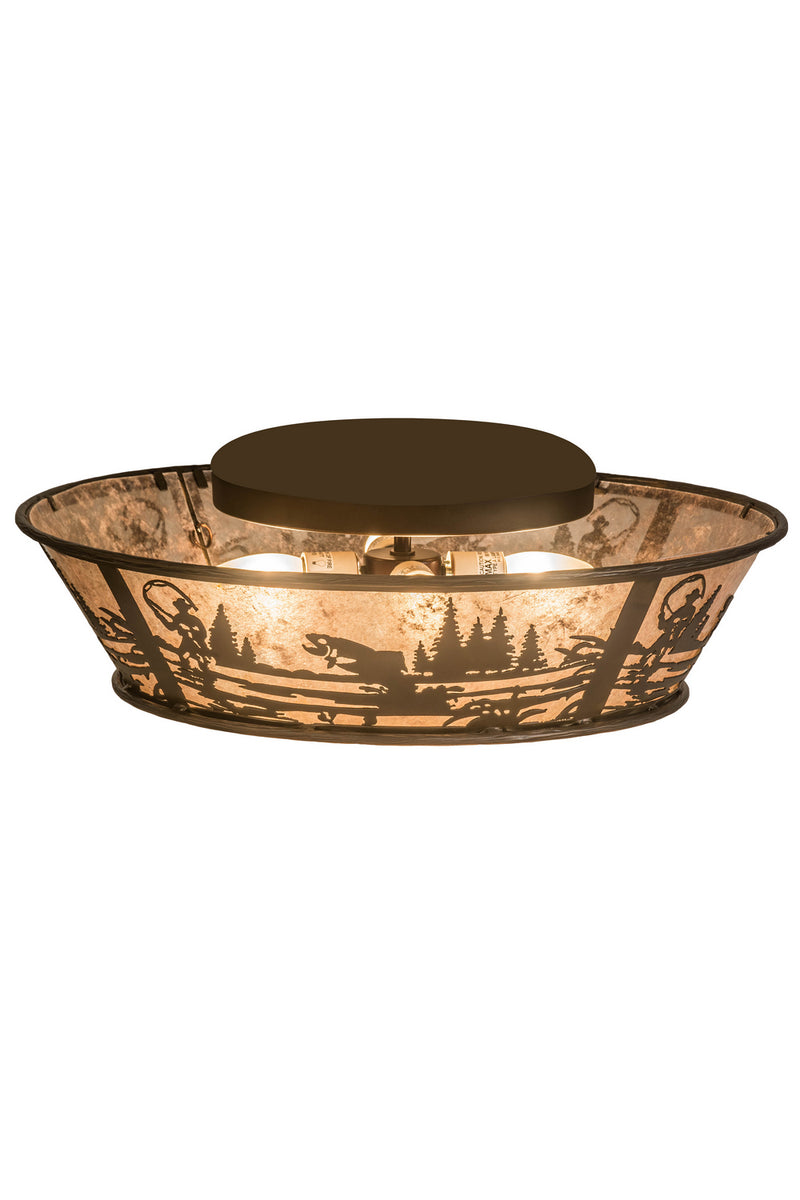 Meyda Tiffany 169329 Four Light Flushmount, Antique Copper
