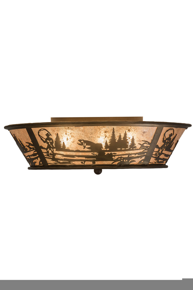 Meyda Tiffany 169329 Four Light Flushmount, Antique Copper