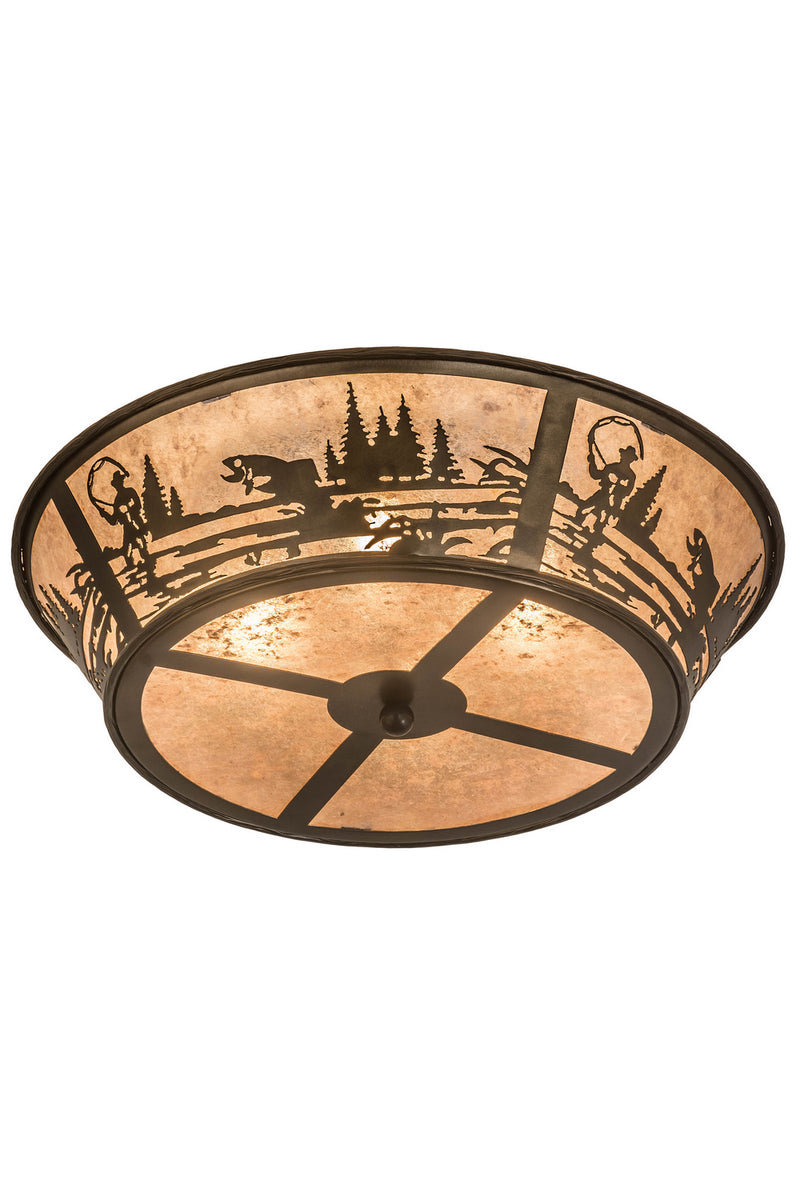 Meyda Tiffany 169329 Four Light Flushmount, Antique Copper
