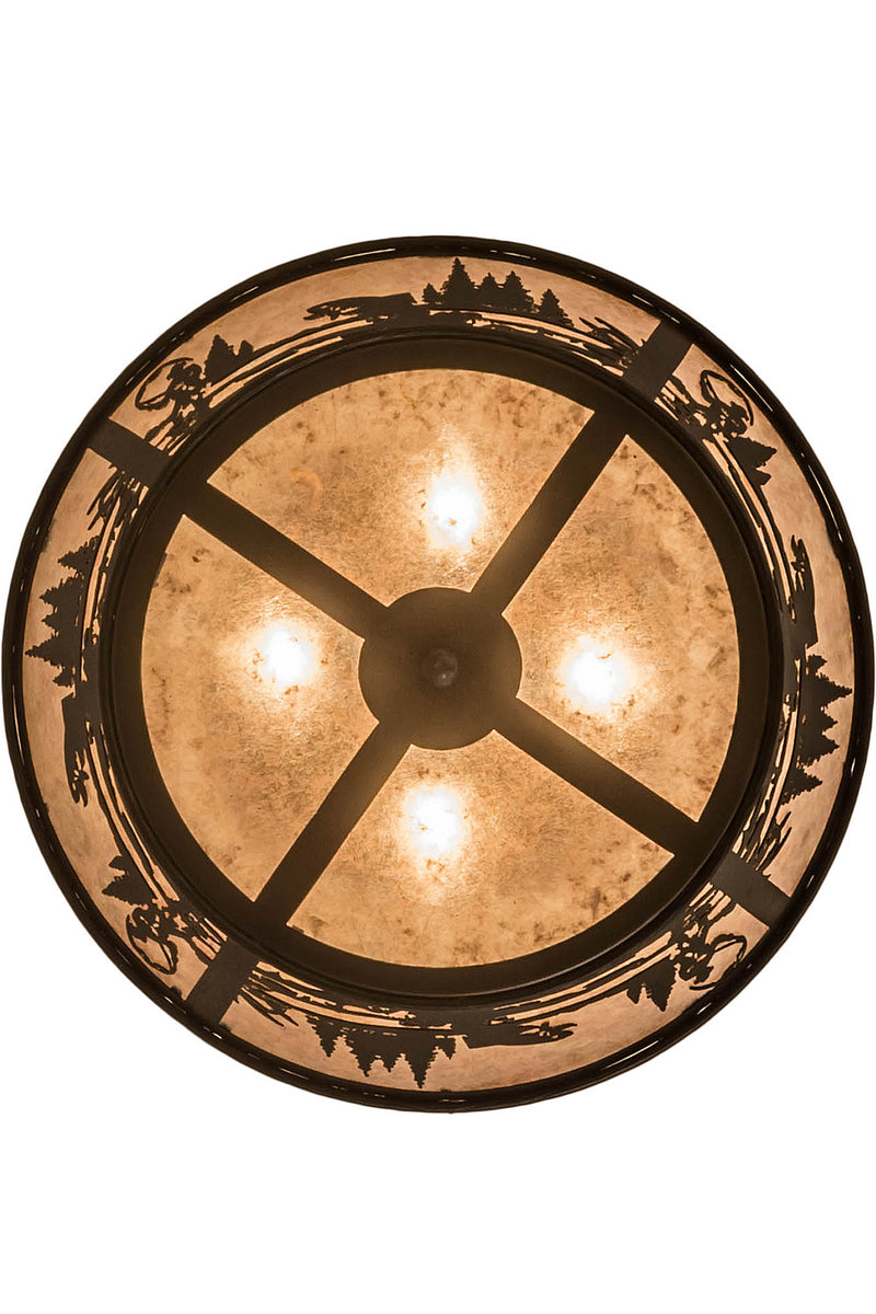Meyda Tiffany 169329 Four Light Flushmount, Antique Copper