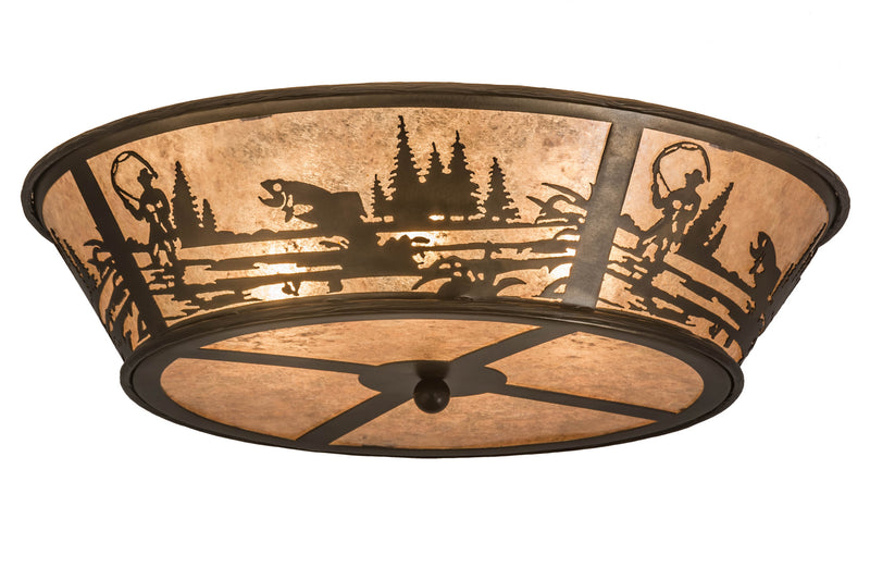 Meyda Tiffany 169329 Four Light Flushmount, Antique Copper