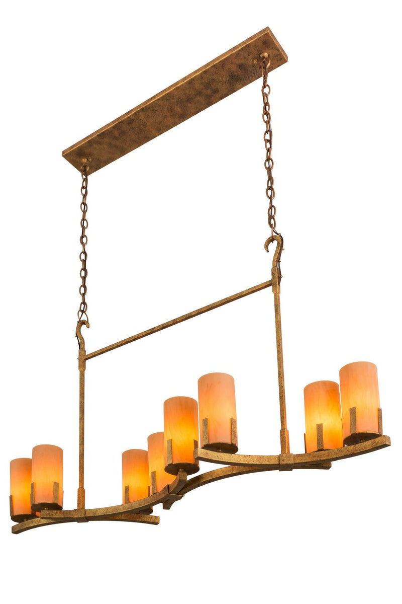 Meyda Tiffany 170139 Eight Light Oblong Pendant, Autumn Leaf