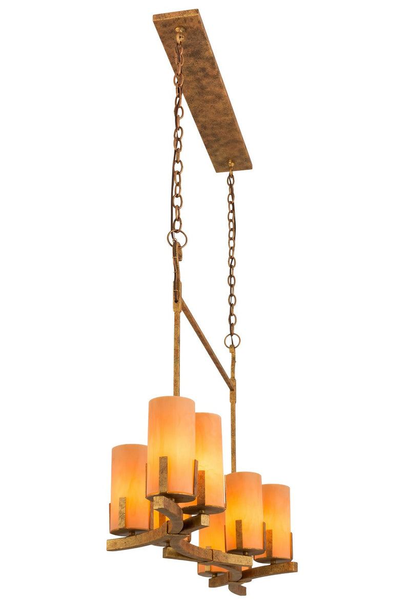 Meyda Tiffany 170139 Eight Light Oblong Pendant, Autumn Leaf