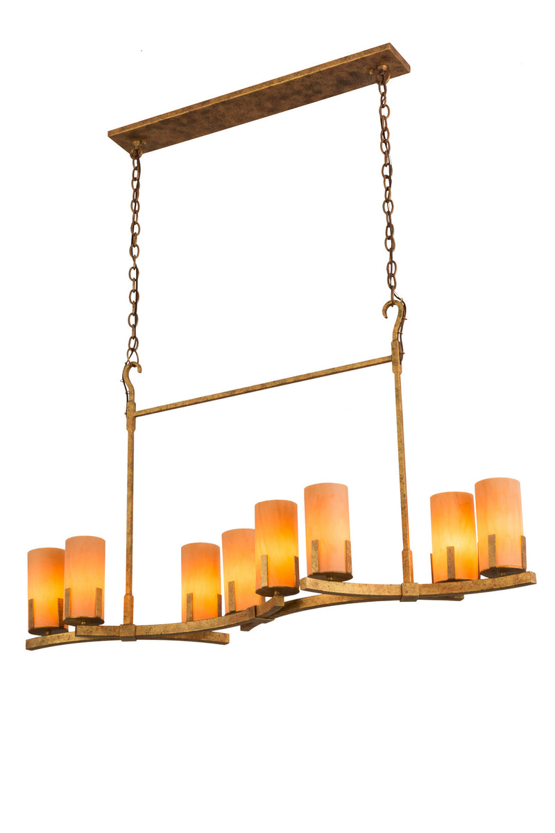 Meyda Tiffany 170139 Eight Light Oblong Pendant, Autumn Leaf
