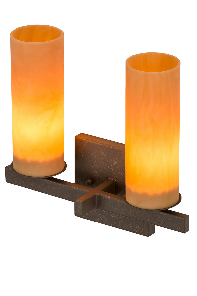 Meyda Tiffany 170140 Two Light Wall Sconce, Gilded Tobacco