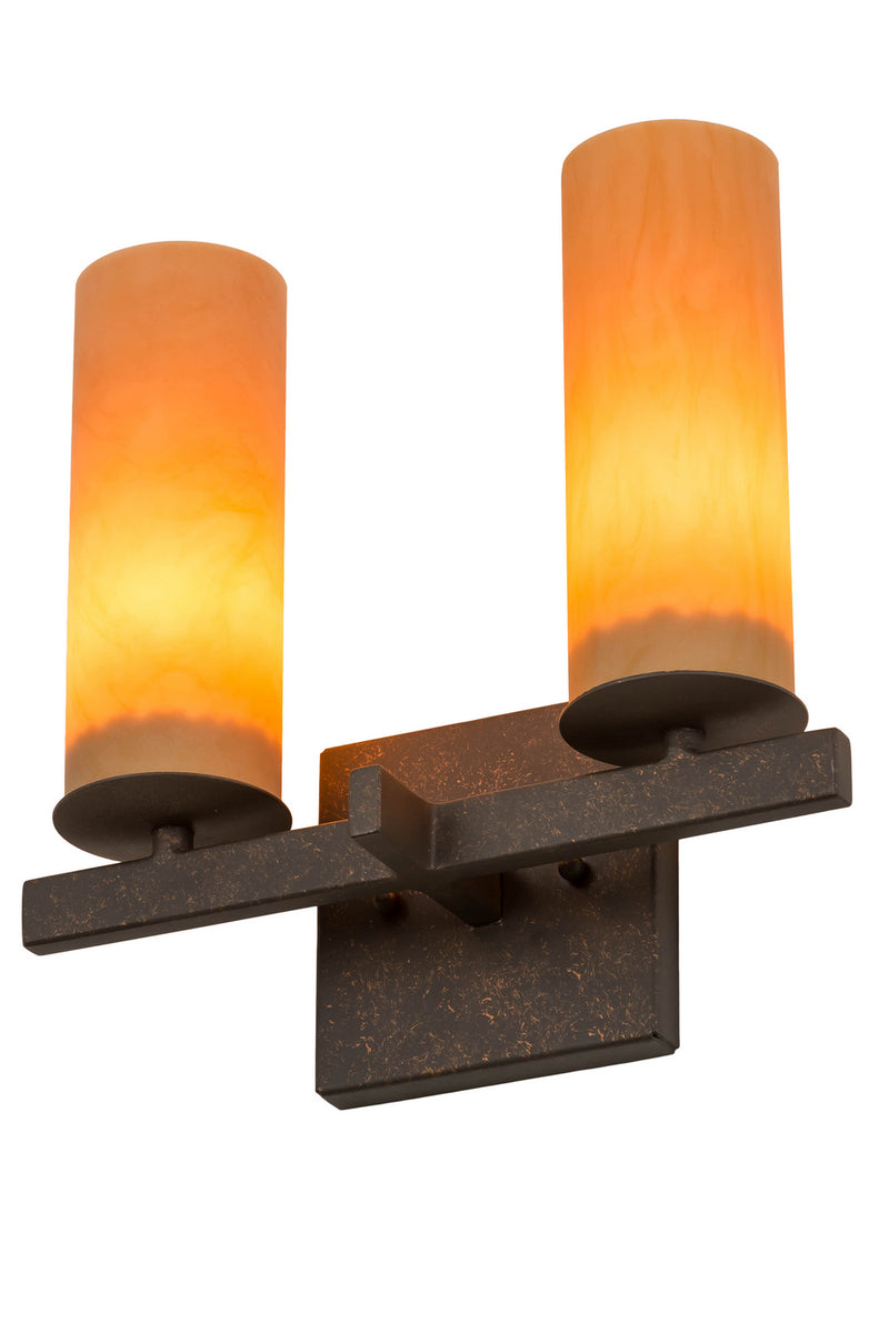 Meyda Tiffany 170140 Two Light Wall Sconce, Gilded Tobacco