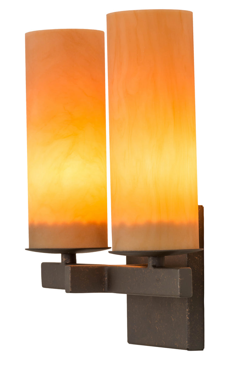 Meyda Tiffany 170140 Two Light Wall Sconce, Gilded Tobacco