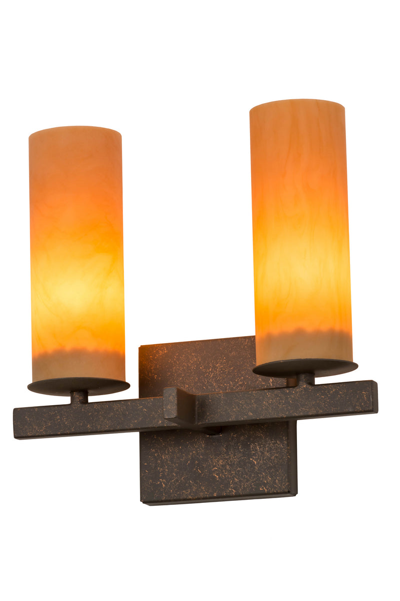 Meyda Tiffany 170140 Two Light Wall Sconce, Gilded Tobacco