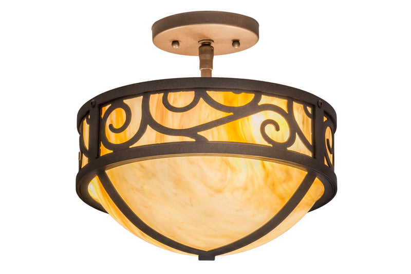 Meyda Tiffany 173514 Three Light Semi-Flushmount, Cafe Noir