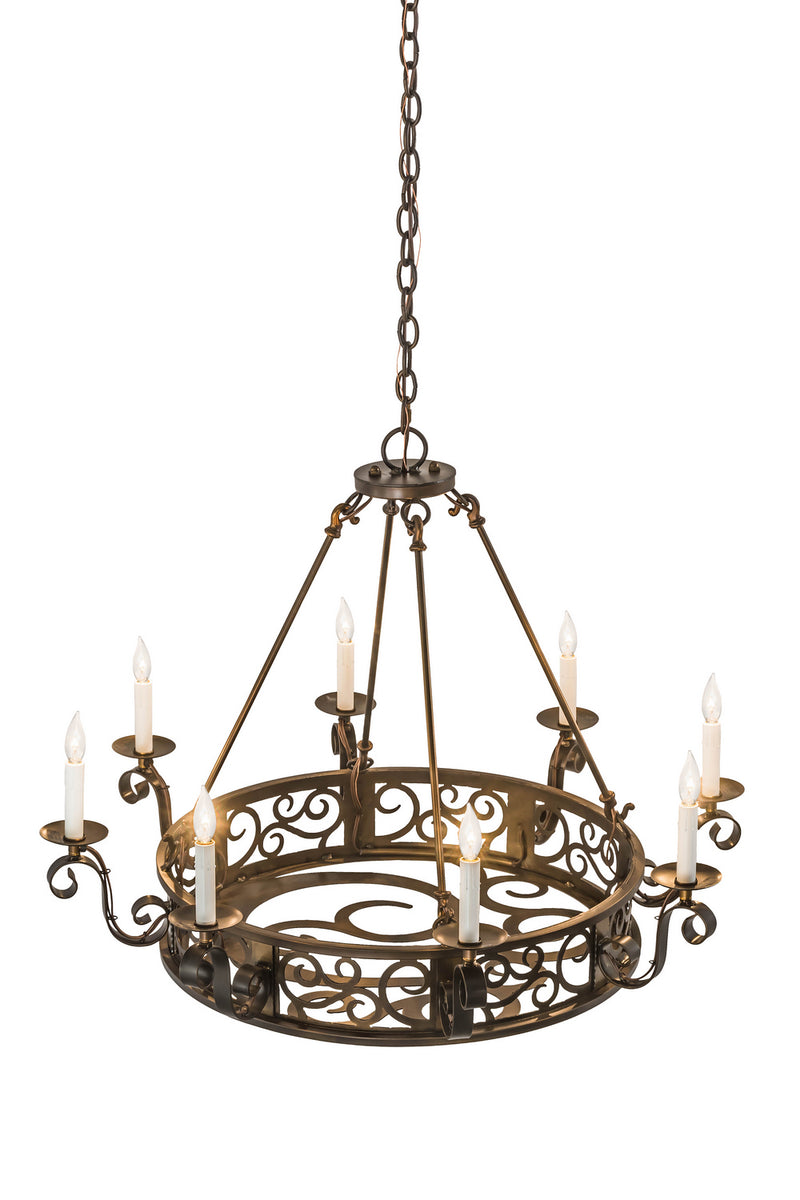 Meyda Tiffany 174068 Eight Light Chandelier, Antique Copper