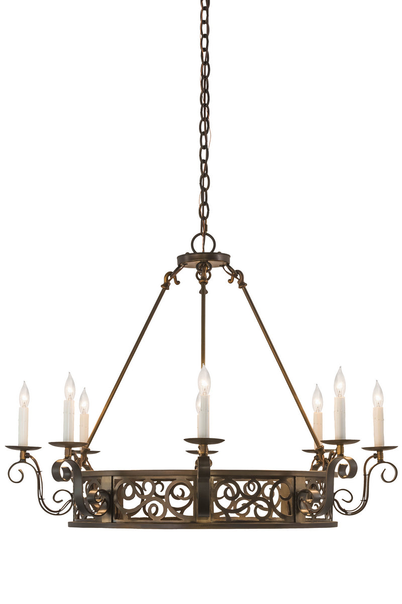 Meyda Tiffany 174068 Eight Light Chandelier, Antique Copper